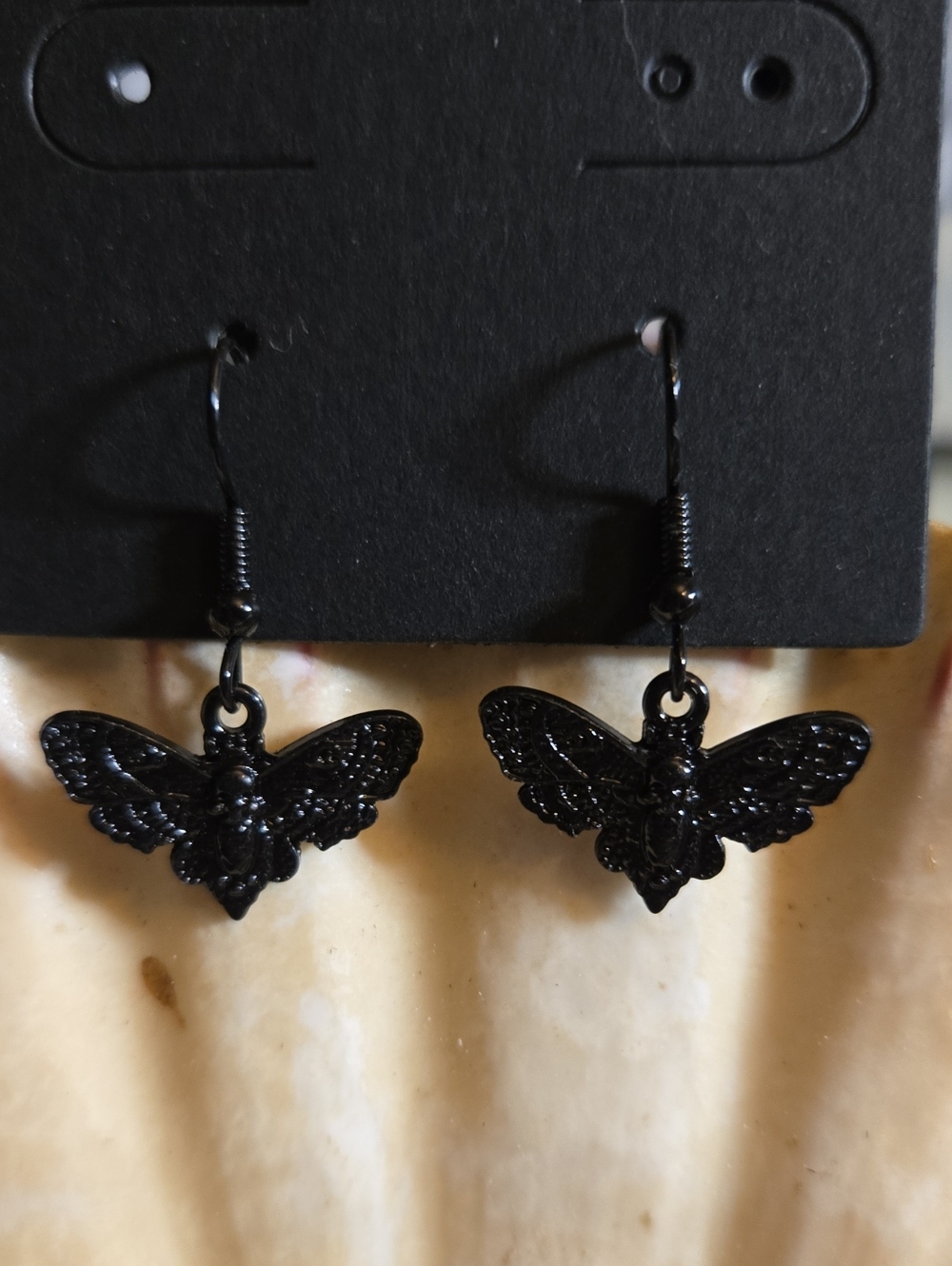 Black Moth Dangle Earrings - Women Jewelry